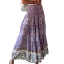 Elastic large swing High Waist flower print Skirt NSONF120074