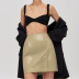 solid color high waist PU leather slit sheath skirt NSBLS120093