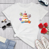 round neck short-sleeved slim birthday cake and gift printing T-shirt NSYID120508