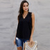 V-neck sleeveless loose solid color lace vest NSQSY120230