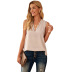 V-neck sleeveless loose solid color lace vest NSQSY120230