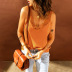 sling loose v neck casual solid color lace vest NSQSY120234