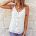 buttond solid color low-cut sling loose vest NSQSY120240