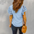 round neck short sleeve hollow loose solid color t-shirt NSSI120252