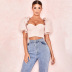 candy color tube top puff sleeve crop slim top NSSSW120282