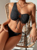 solid color one-shoulder lace knot bikini NSFPP120410