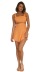 waistless mid-waist solid color suspender dress NSJKW120438