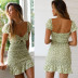 V-Neck Printed short sleeve Beach Dress NSJKW120449