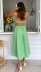 solid color waistless tube-top long dress NSJKW120457