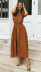 vestido sin espalda con cuello redondo sin mangas de color sólido NSJKW120470