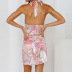 Print Sleeveless Hanging Neck Lace-Up Backless Dress NSJR116950