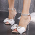 rhinestone bow pointed toe high heeled sandals NSGXL117068