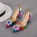 rhinestone pointed toe rainbow color high heel sandals NSGXL117070