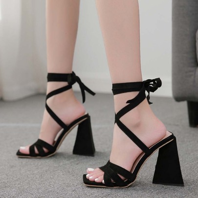 Open Toe Cross Strap High-heeled Sandals NSGXL117076