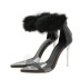 hairy transparent one-word belt pointed toe high-heeled sandals NSGXL117079