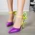 Butterfly Pointed Toe Color Matching High-Heeled Sandals NSGXL117086