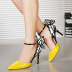 Butterfly Pointed Toe Color Matching High-Heeled Sandals NSGXL117086