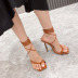 square toe Clipped toe solid color high-heeled sandals NSGXL117087