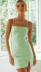 solid color Backless lace up Slip Slit Dress NSJKW120545