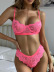 solid color perspective lace gathered lingerie two-piece set （multicolor） NSHLN120588