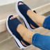 flat-heeled fish mouth solid color Velcro low-top sandals NSJJX120594