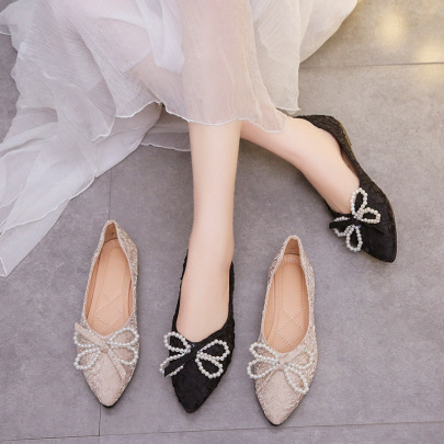 Soft Bottom Pointed Toe Shallow Mouth Slip-on Shoes NSJJX120596