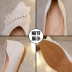 zapatos puntiagudos con decoración de perlas de fondo plano y boca poco profunda NSJJX120598
