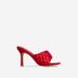 solid color one word square open toe high-heeled slippers NSJJX120606
