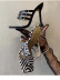 Zapatillas huecas de tacón de aguja con hebilla de decoración de diamantes de imitación de color sólido/patrón de cebra NSJJX120610