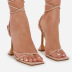 square head set-toe ankle strap high heel sandals NSJJX120613