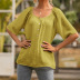 button solid color loose short-sleeved top NSYBL120662