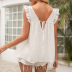 V-neck flying sleeve backless lace-up solid color top NSYBL120675