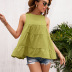 round neck sleeveless loose large swing solid color vest NSYBL120677