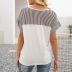 V-neck short-sleeved loose striped T-shirt NSYBL120678