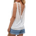 stitching V-neck backless solid color lace vest NSYBL120683