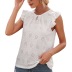 hook flower hollow round neck flying sleeve solid color top NSYBL120685
