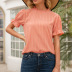 puff sleeves casual round neck fungus edge solid color tops NSYBL120687