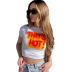 round neck short-sleeved slim letter print T-shirt NSCOK120816