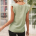 lotus leaf sleeve round neck loose solid color top NSYBL120829