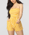 Slim tube top backless Striped Jumpsuit NSHFH121914