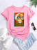 combed cotton oil painting cat print short sleeve T-shirt NSSYD122721