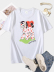 combed cotton cute love pony print short sleeve T-shirt NSSYD122717