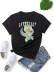 combed cotton cat speed letter printing short sleeve T-shirt NSSYD123167