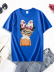combed cotton cute bow animal print short sleeve T-shirt NSSYD123165