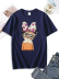 camiseta de manga corta con estampado animal y lazo en algodón peinado NSSYD123165