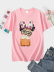 combed cotton cute bow animal print short sleeve T-shirt NSSYD123165