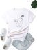 combed cotton line beauty print short sleeve T-shirt NSSYD123140