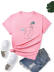 combed cotton line beauty print short sleeve T-shirt NSSYD123140