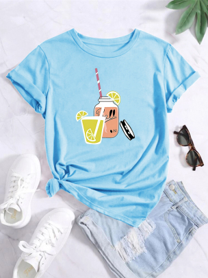 Combed Cotton Juice Printing Short Sleeve T-shirt NSSYD122711