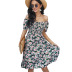 bohemian short-sleeved square neck floral dress NSDY120837